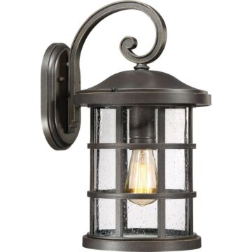 Crusade One Light Outdoor Wall Lantern in Palladian Bronze by Quoizel