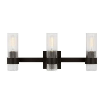 Geneva Three Light Bath Vanity in Aged Iron by Visual Comfort Studio