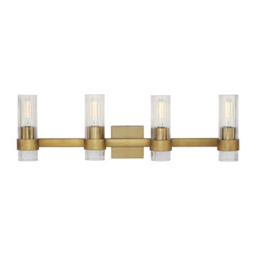 Geneva Four Light Vanity in Burnished Brass by Visual Comfort Studio