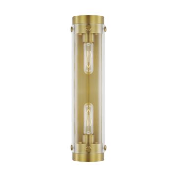 Garrett Two Light Wall Sconce in Burnished Brass by Visual Comfort Studio