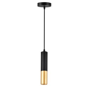 Anem One Light Mini Pendant in Matte Black & Satin Gold by CWI Lighting