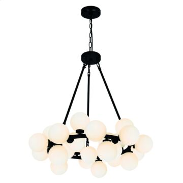 Arya LED Chandelier in Black by CWI Lighting