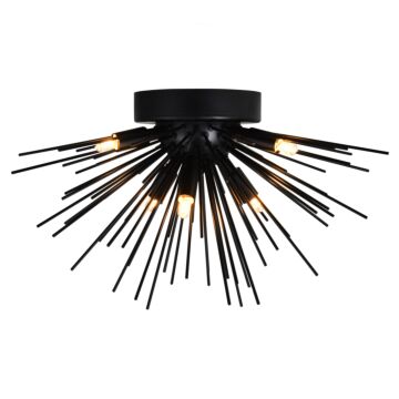 Savannah Six Light Flush Mount in Black by CWI Lighting