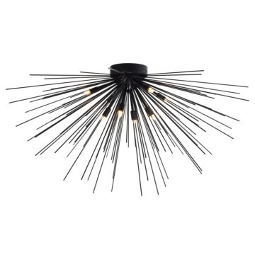 Savannah Eight Light Flush Mount in Black by CWI Lighting