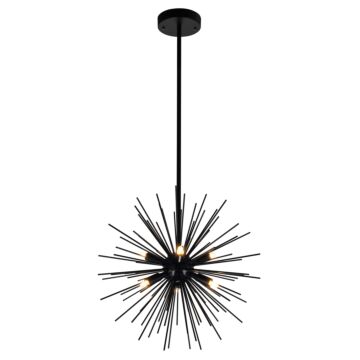 Savannah Six Light Chandelier in Black by CWI Lighting