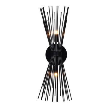 Savannah Two Light Wall Sconce in Black by CWI Lighting