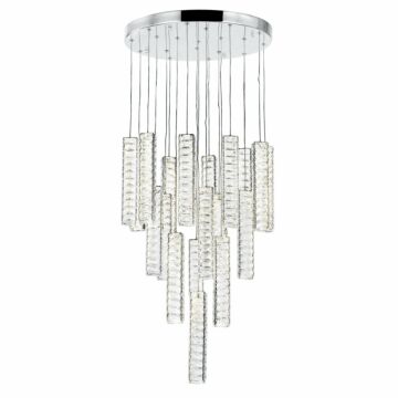 Celina LED Chandelier in Chrome by CWI Lighting