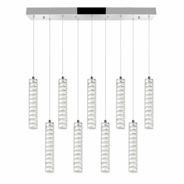 Celina LED Chandelier in Chrome by CWI Lighting