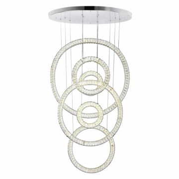 Celina LED Chandelier in Chrome by CWI Lighting