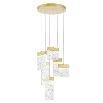 Carolina LED Chandelier in Gold Leaf by CWI Lighting