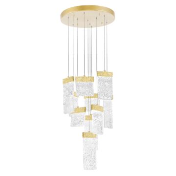 Carolina LED Chandelier in Gold Leaf by CWI Lighting