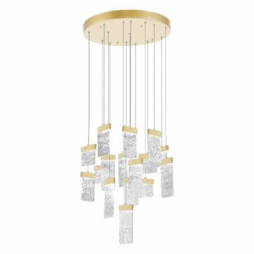 Carolina LED Chandelier in Gold Leaf by CWI Lighting
