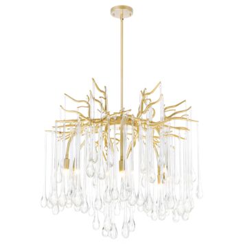 Anita Six Light Chandelier in Gold Leaf by CWI Lighting