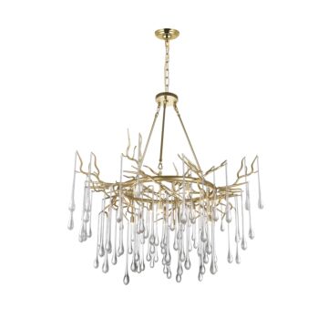 Anita 12 Light Chandelier in Gold Leaf by CWI Lighting