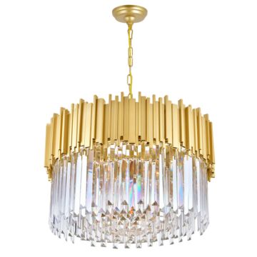 Deco Seven Light Chandelier in Medallion Gold by CWI Lighting