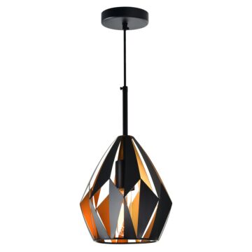 Oxide One Light Mini Pendant in Black & Copper by CWI Lighting