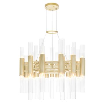 Orgue LED Chandelier in Satin Gold by CWI Lighting