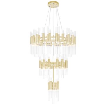 Orgue LED Chandelier in Satin Gold by CWI Lighting