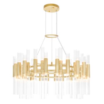 Orgue LED Chandelier in Satin Gold by CWI Lighting