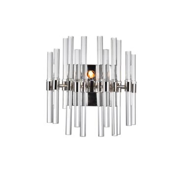 Miroir Two Light Wall Sconce in Polished Nickel by CWI Lighting