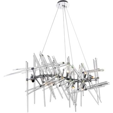 Icicle Ten Light Chandelier in Chrome by CWI Lighting