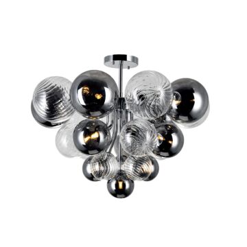 Pallocino LED Flush Mount in Chrome by CWI Lighting
