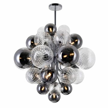 Pallocino LED Chandelier in Chrome by CWI Lighting