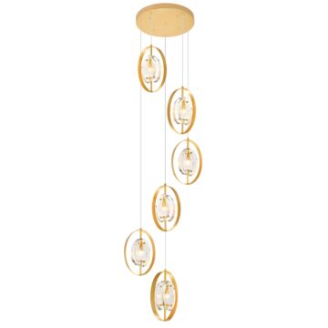CWI Lighting Iris 6 Light Pendant with Brass Finish