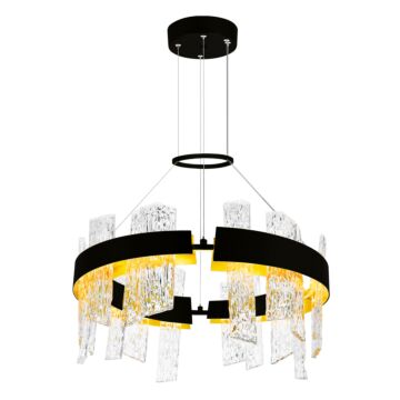 Guadiana LED Chandelier in Black & Satin Gold by CWI Lighting
