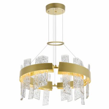 Guadiana LED Chandelier in Satin Gold by CWI Lighting