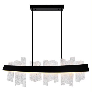 Guadiana LED Chandelier in Black & Satin Gold by CWI Lighting