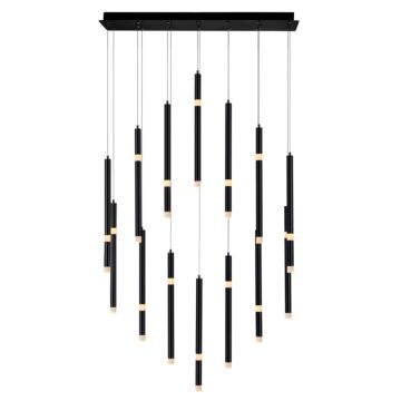 Flute LED Chandelier in Black by CWI Lighting