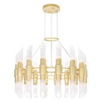 CWI Croissant 32 Light Chandelier With Satin Gold Finish