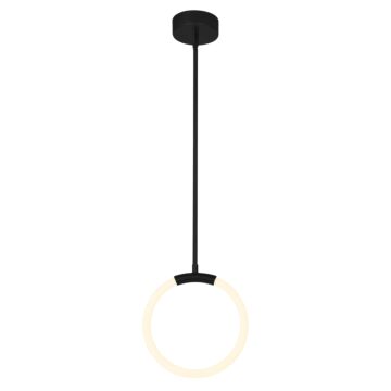 Hoops LED Pendant in Black by CWI Lighting