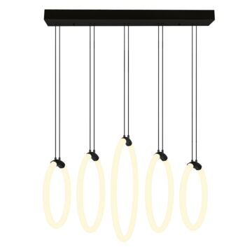 Hoops LED Chandelier in Black by CWI Lighting