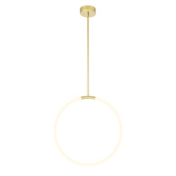 Hoops LED Chandelier in Satin Gold by CWI Lighting