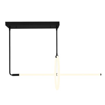 Hoops LED Chandelier in Black by CWI Lighting