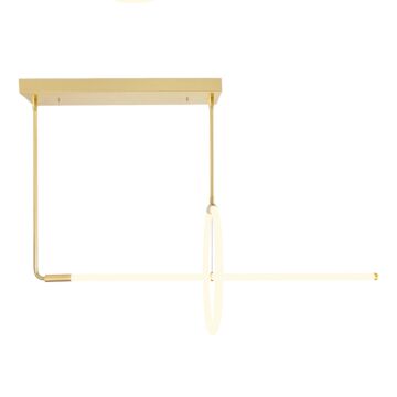 Hoops LED Chandelier in Satin Gold by CWI Lighting