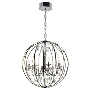 Abia Eight Light Chandelier in Chrome by CWI Lighting