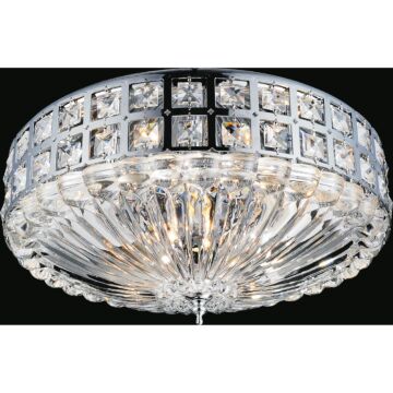 CWI Bloome 6 Light Bowl Flush Mount With Chrome Finish
