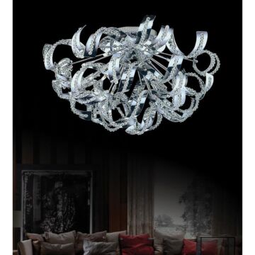 Swivel Nine Light Flush Mount in Chrome by CWI Lighting