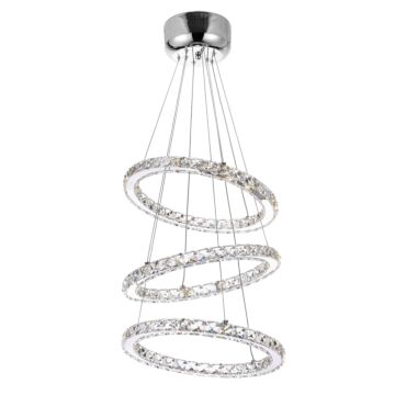 Ring LED Chandelier in Stainless Steel by CWI Lighting