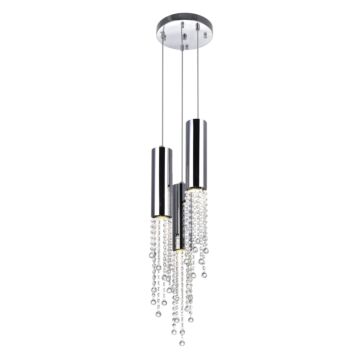 Extended Three Light Mini Pendant in Chrome by CWI Lighting