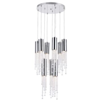 Extended Nine Light Pendant in Chrome by CWI Lighting