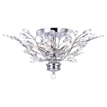 Ivy Three Light Flush Mount in Chrome by CWI Lighting