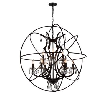 CWI Lighting Campechia 9 Light Up Chandelier with Brown finish