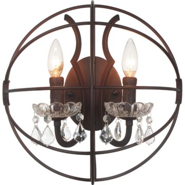 CWI Campechia 2 Light Wall Sconce With Brown Finish