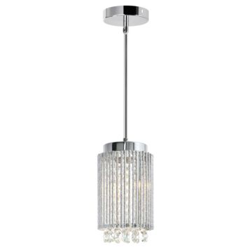 CWI Lighting Claire 2 Light Drum Shade Mini Pendant with Chrome finish
