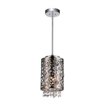 CWI Lighting Bubbles 1 Light Drum Shade Mini Pendant with Chrome finish