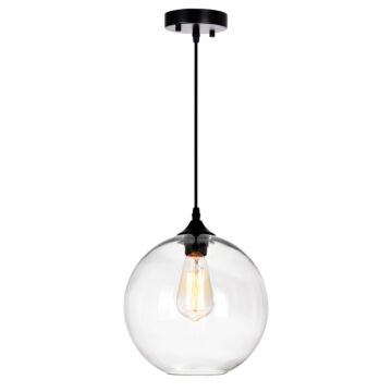 Glass One Light Mini Pendant in Black by CWI Lighting